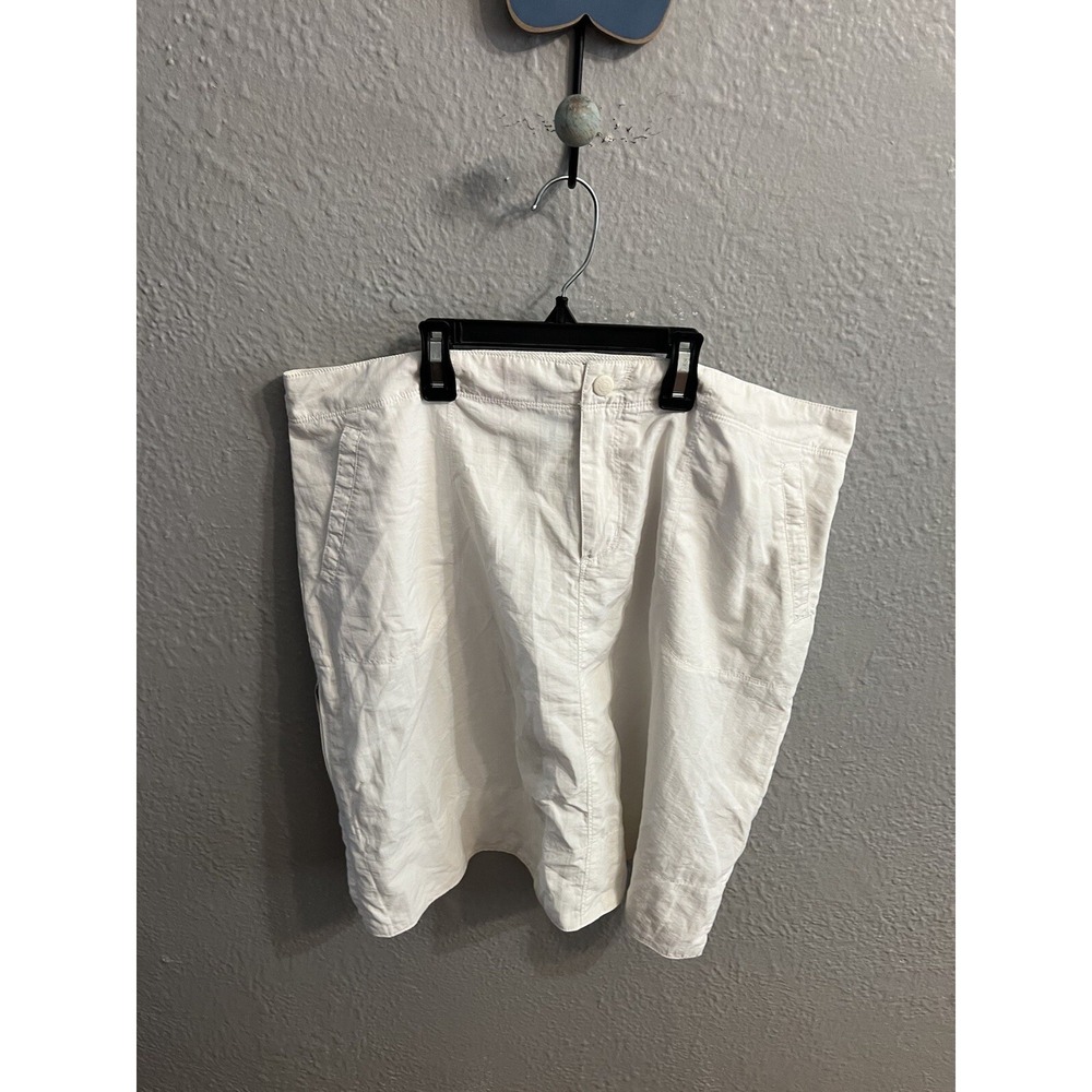 LL Bean Hiking  Womens 16 White Stretch‎ Pockets Skirt Outdoors